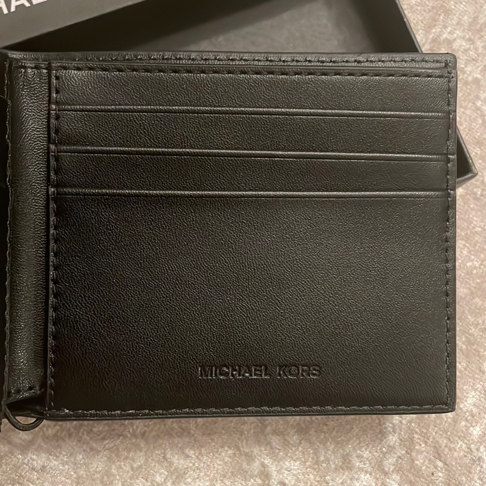 Brand New Michael Kors Genuine Leather Slim Billfold Black Men’s Andy Wallet - Picture 8 of 13